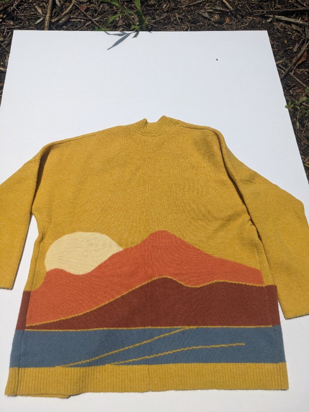 NWOT Passenger colorblock sunset mountains oversized open cardigan